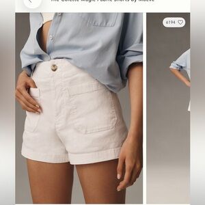 Mauve by Anthropologie Colette High-Waist Cream Shorts